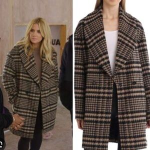 Avec Les Filles Plaid Shawl Collar Coat